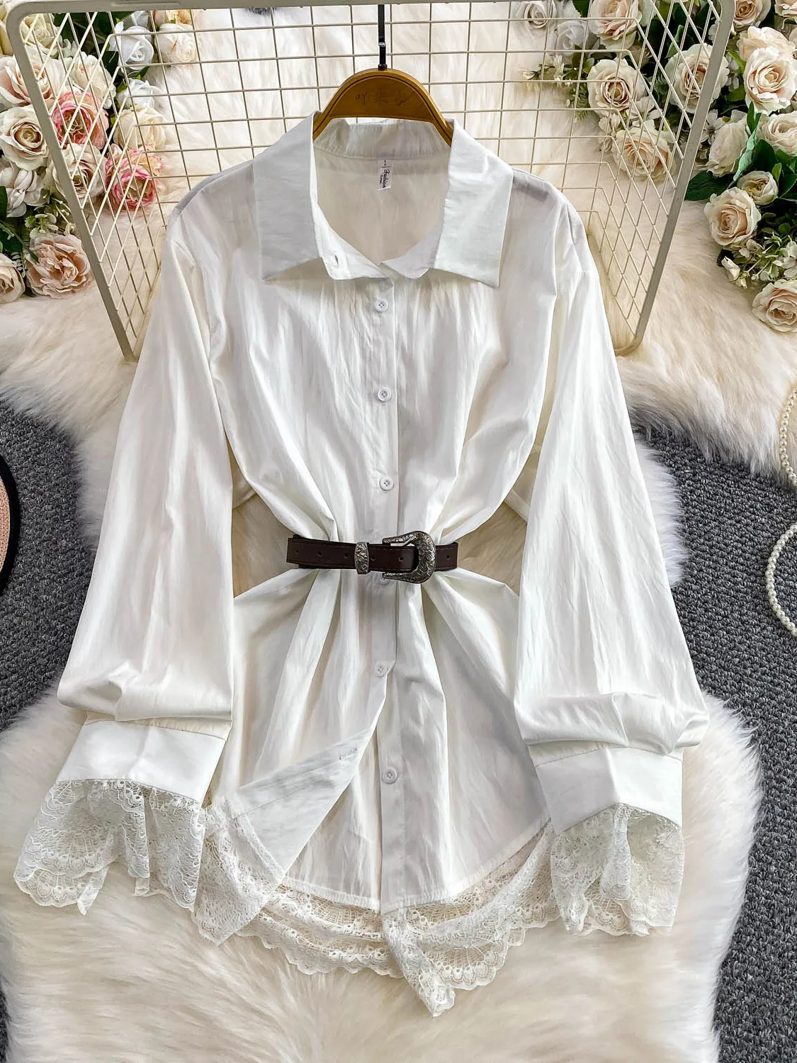 Pure Desire Lace Splice Hem irt Dr Girl Autumn Гонконг Sle Personali Bindi Талия Средняя длинная длина свободная посадка Длинная ...
Pure Desire Lace Splice Hem irt Dr Girl Autumn Гонконг Sle Personali Bindi Талия Средняя длинная длина свободная посадка Длинная ...