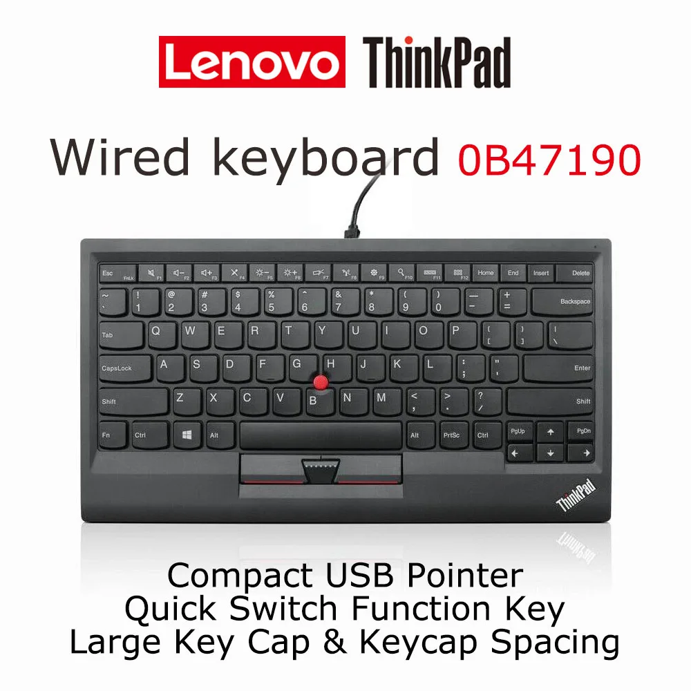 Lenovo ThinkPad TrackPoint Keyboard 0B47190 Wired Red Pointer Bar Compact USB Quick Switch Key 88 Keys for Business Travel
Lenovo ThinkPad TrackPoint Keyboard 0B47190 Wired Red Pointer Bar Compact USB Quick Switch Key 88 Keys for Business Travel