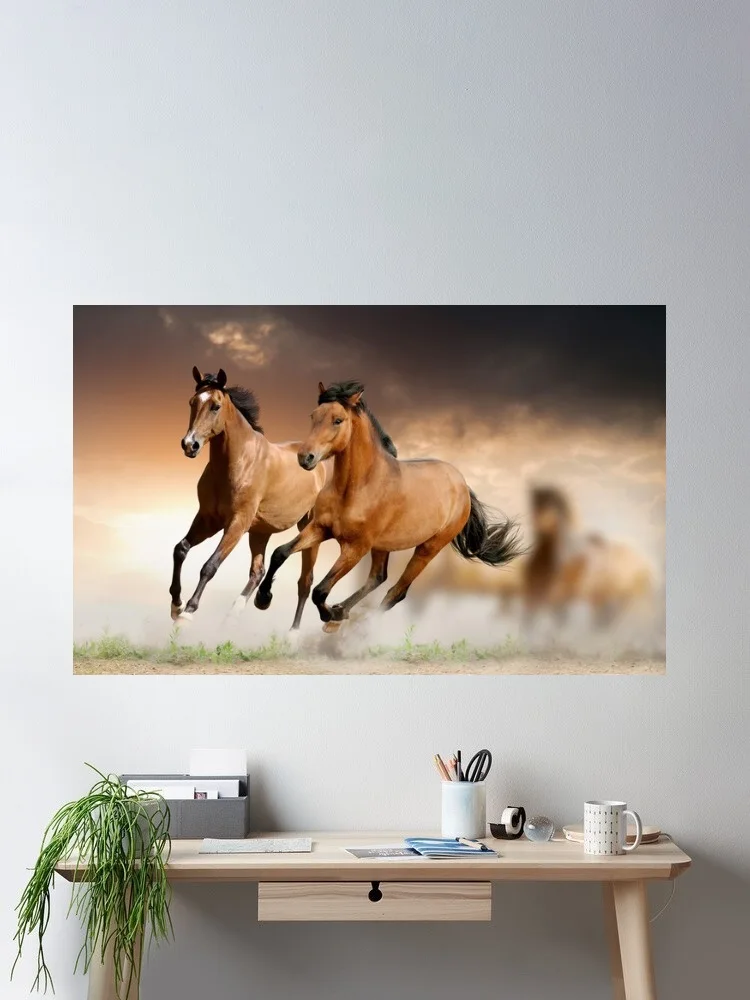 Two Wild Horses Running at Sunset, Art Print Canvas Poster, Living Room Decor, Home Wall Picture
Two Wild Horses Running at Sunset, Art Print Canvas Poster, Living Room Decor, Home Wall Picture