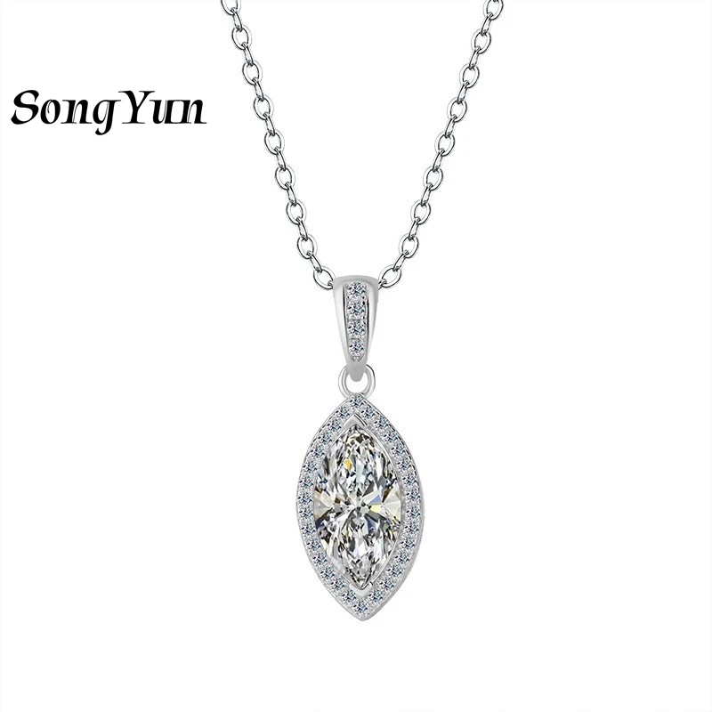 SONGYUN Luxury Jewelry 925 Sterling Silver Necklace Moissanite Diamond Halo Bridal for Fiancee Rhodium Plated MST Patent Pendant
SONGYUN Luxury Jewelry 925 Sterling Silver Necklace Moissanite Diamond Halo Bridal for Fiancee Rhodium Plated MST Patent Pendant