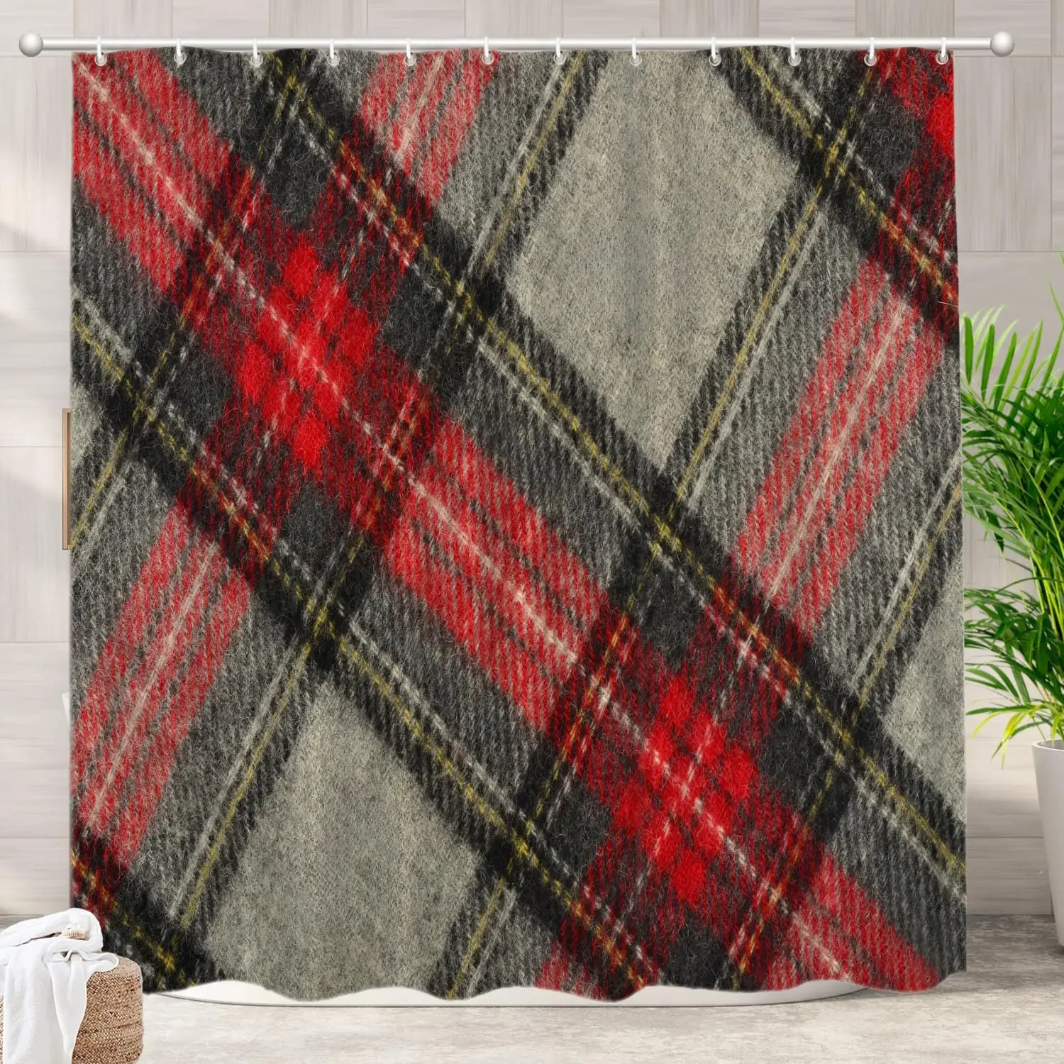 Red Black Tartan Plaid Pattern Waterproof Shower Curtain 180x180cm - Rustic Farmhouse Style Bath Curtain for Home Decor
Red Black Tartan Plaid Pattern Waterproof Shower Curtain 180x180cm - Rustic Farmhouse Style Bath Curtain for Home Decor