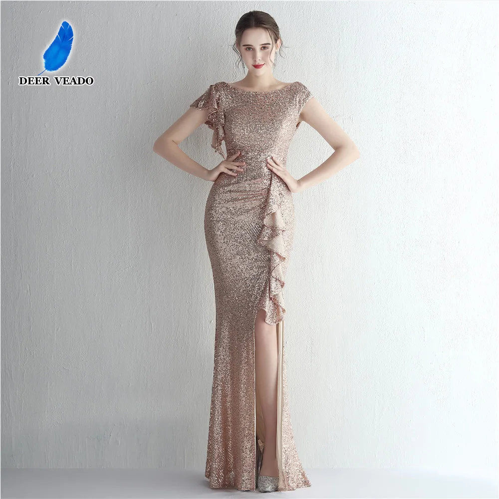 DEERVEADO Elegant Mermaid O Neck Sequins Evening Dress for Woman Wedding Party Dresses Long Formal Occasion Dress
DEERVEADO Elegant Mermaid O Neck Sequins Evening Dress for Woman Wedding Party Dresses Long Formal Occasion Dress