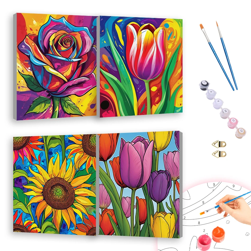 RUOPOTY Painting Paints By Numbers Vibrant Flower Abstract Oil Paint Watercolor 20X20cm ready Frame Oil Drawing Home Decoration
RUOPOTY Painting Paints By Numbers Vibrant Flower Abstract Oil Paint Watercolor 20X20cm ready Frame Oil Drawing Home Decoration