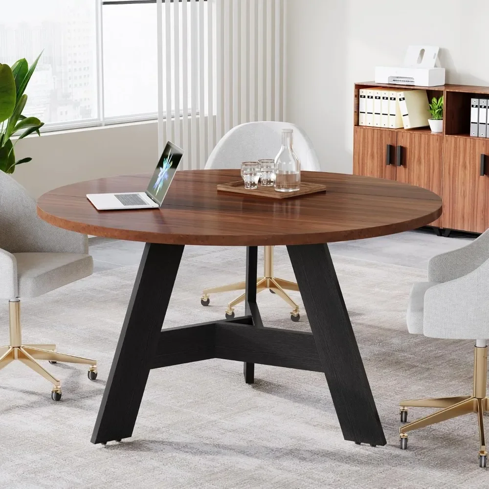 Round Conference Table, 47.2-Inch Round Business Meeting Table with Wood Base for Office Meeting Room
Round Conference Table, 47.2-Inch Round Business Meeting Table with Wood Base for Office Meeting Room