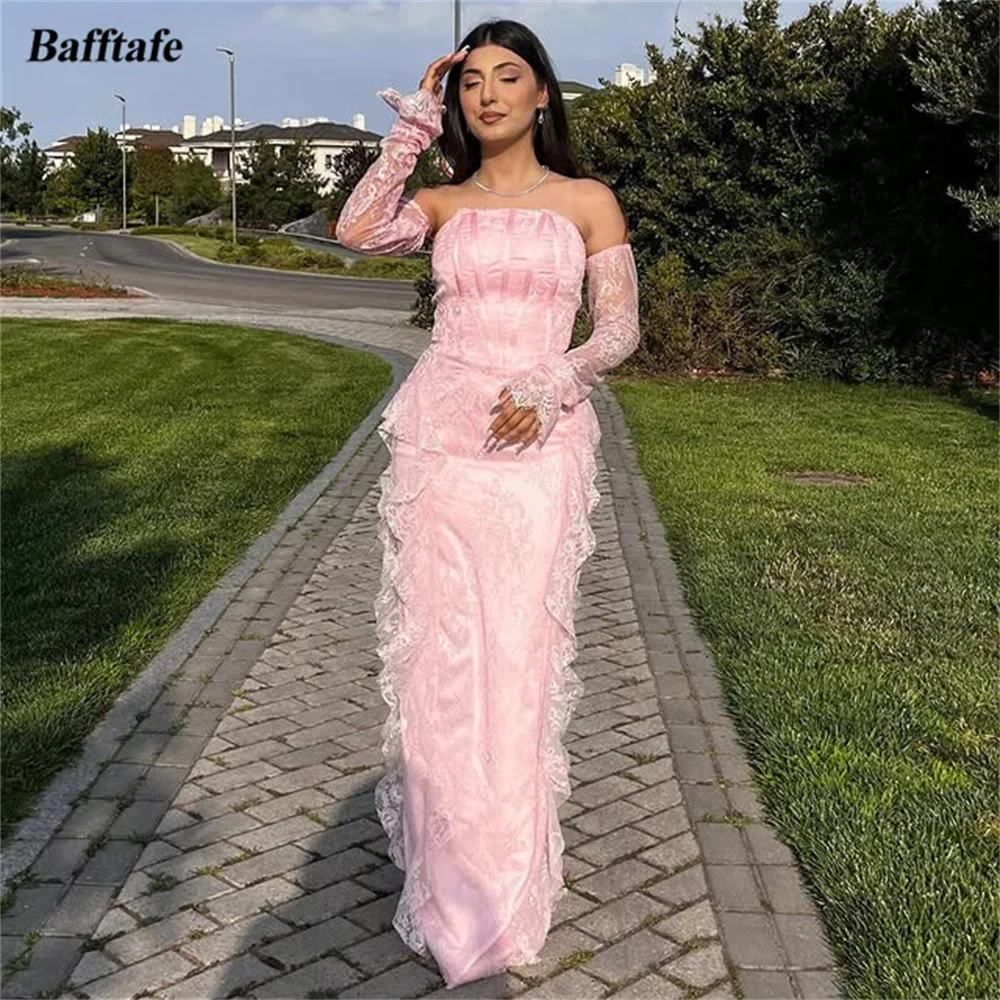 Bafftafe Pink Lace Customized Evening Dresses Detachable Long Sleeve Women Formal Prom Gowns Arabic Mermaid Party Occasion Dress
Bafftafe Pink Lace Customized Evening Dresses Detachable Long Sleeve Women Formal Prom Gowns Arabic Mermaid Party Occasion Dress