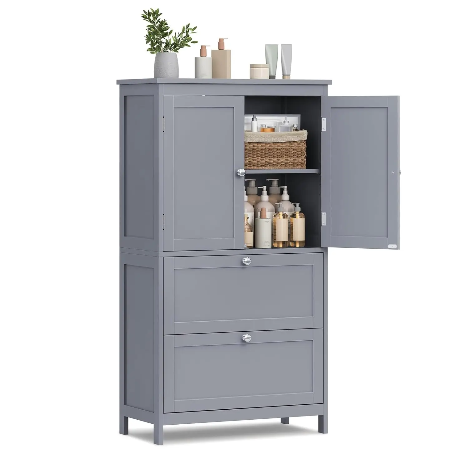 2-Drawer 2-Door Floor Storage Cabinet Adjustable Shelf Entryway Bathroom 11.8x23.6x43.3 Inches, Customized
2-Drawer 2-Door Floor Storage Cabinet Adjustable Shelf Entryway Bathroom 11.8x23.6x43.3 Inches, Customized