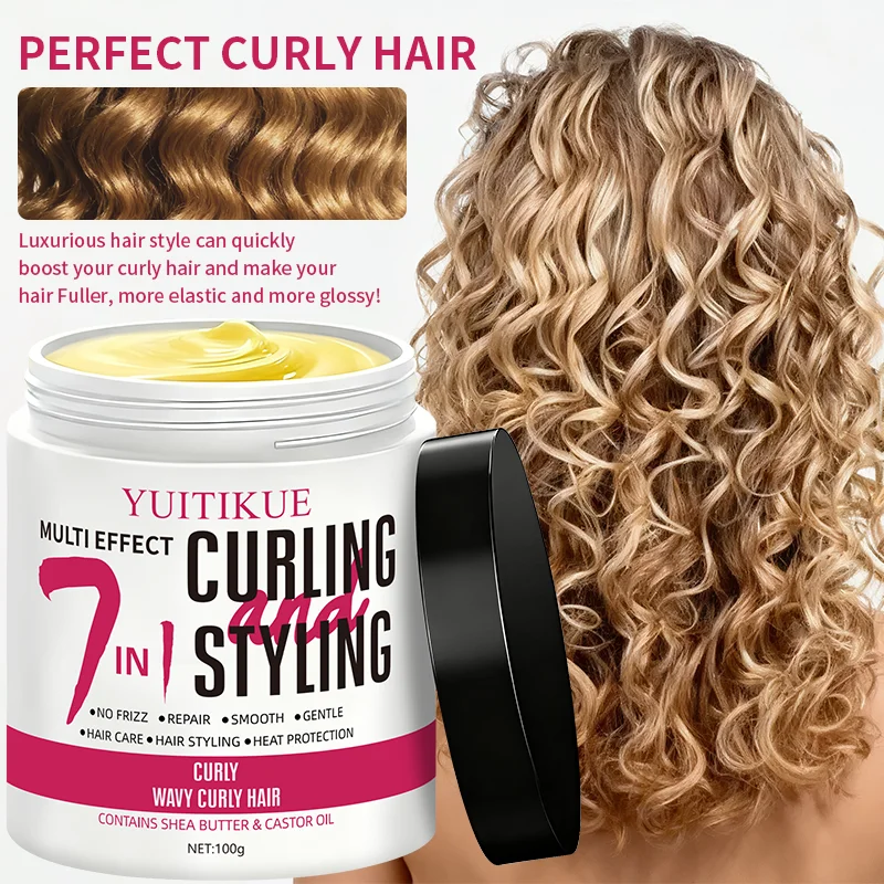 YUITIKUE 7-in-1 Curling Styling Cream Multi-Effect Shea Butter Castor Oil Anti-Frizz Treatment for Curly Wavy Hair 100g
YUITIKUE 7-in-1 Curling Styling Cream Multi-Effect Shea Butter Castor Oil Anti-Frizz Treatment for Curly Wavy Hair 100g