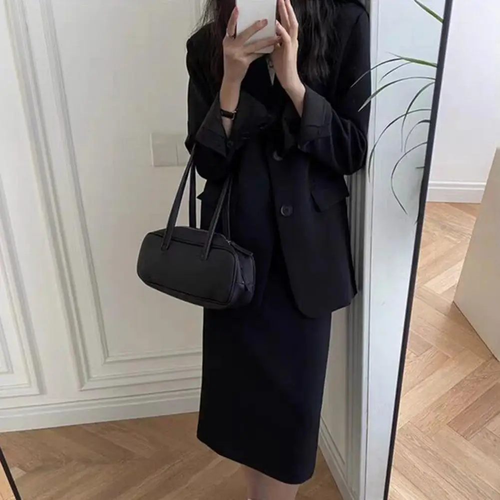 Women Coat Skirt Set Women Suit Elegant Women's Office Suit Set with Lapel Coat High Waist Midi Skirt Professional
Women Coat Skirt Set Women Suit Elegant Women's Office Suit Set with Lapel Coat High Waist Midi Skirt Professional