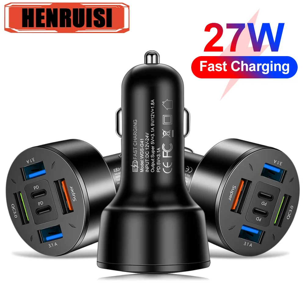 Автомобильное зарядное устройство с 6 USB-портами, Тип C, быстрая зарядка 3,0, быстрая зарядка для iPhone 15, 14, 13 Pro Max, Samsung S23, S22, зарядное устройство для Xiaomi
Автомобильное зарядное устройство с 6 USB-портами, Тип C, быстрая зарядка 3,0, быстрая зарядка для iPhone 15, 14, 13 Pro Max, Samsung S23, S22, зарядное устройство для Xiaomi