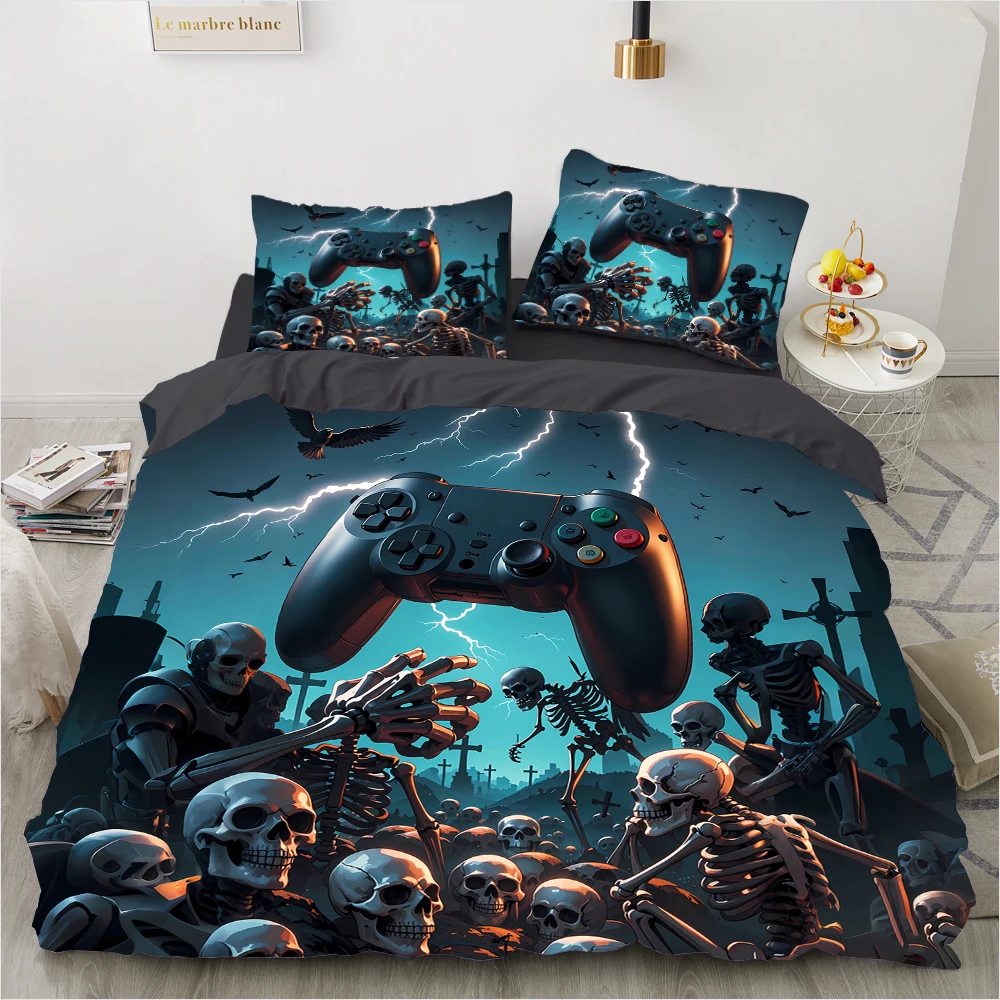 Gaming Skull Skeleton Bedding Set 3PCS 3D Controller Duvet Cover 240x220cm Soft Microfiber Bed Linen Set for Boys Youth
Gaming Skull Skeleton Bedding Set 3PCS 3D Controller Duvet Cover 240x220cm Soft Microfiber Bed Linen Set for Boys Youth