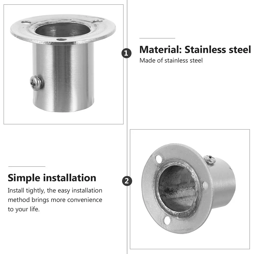 2 Pcs Stainless Steel Closet Rod Bracket Flange Mount Holder for Shower Curtain Pole Support Socket Wardrobe Hardware
2 Pcs Stainless Steel Closet Rod Bracket Flange Mount Holder for Shower Curtain Pole Support Socket Wardrobe Hardware