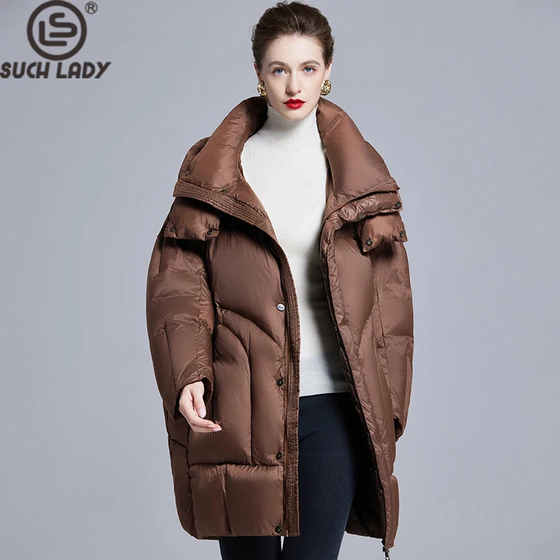 Women's Hooded Puffer Coat, Brown Oversized Down-filled Quilted Winter Jacket with Side Pockets, Warm Minimalist Elegance
Women's Hooded Puffer Coat, Brown Oversized Down-filled Quilted Winter Jacket with Side Pockets, Warm Minimalist Elegance
