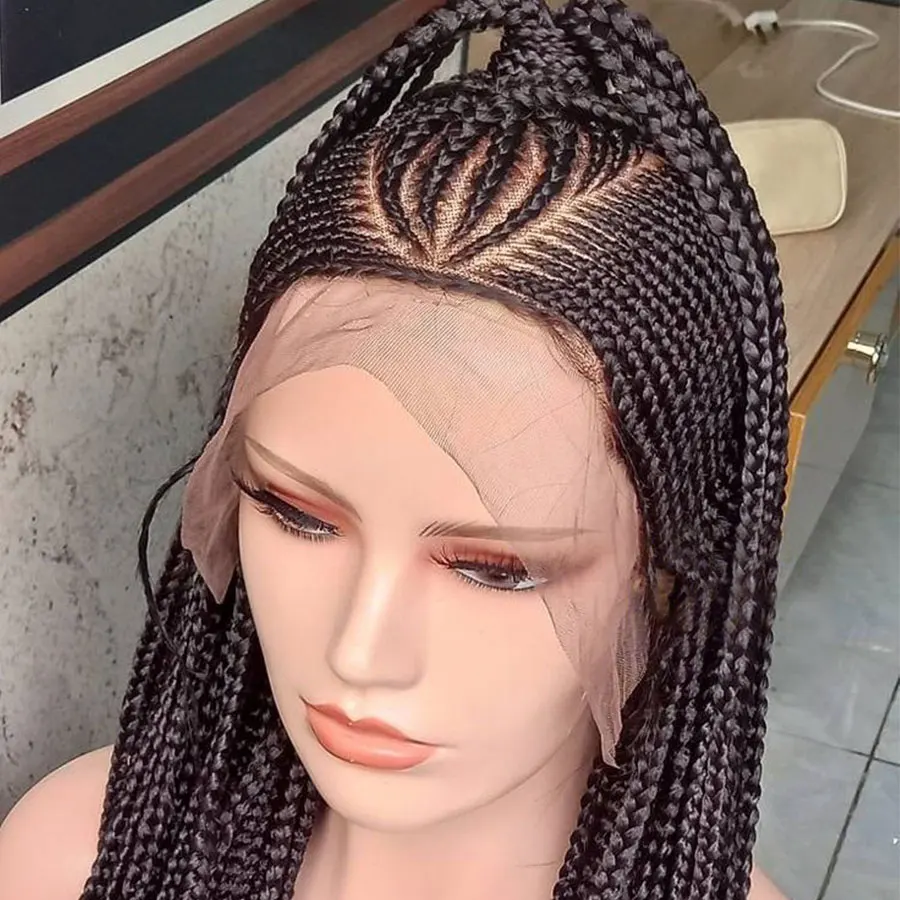 Synthetic Full Lace Cornrow Braided Wigs Criss Cross Colored Handmade Braids Wig For Black Women 36Inch Fulani Braiding Hair Wig
Synthetic Full Lace Cornrow Braided Wigs Criss Cross Colored Handmade Braids Wig For Black Women 36Inch Fulani Braiding Hair Wig