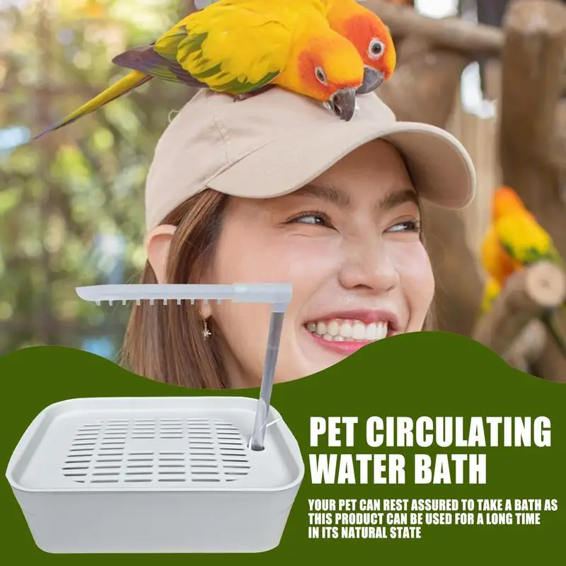 Parrot Bath Automatic Pet Bird Shower USB Powered Cockatiel Bath Tub Pet Cage Bathing Toys For Small Medium Breeds
Parrot Bath Automatic Pet Bird Shower USB Powered Cockatiel Bath Tub Pet Cage Bathing Toys For Small Medium Breeds