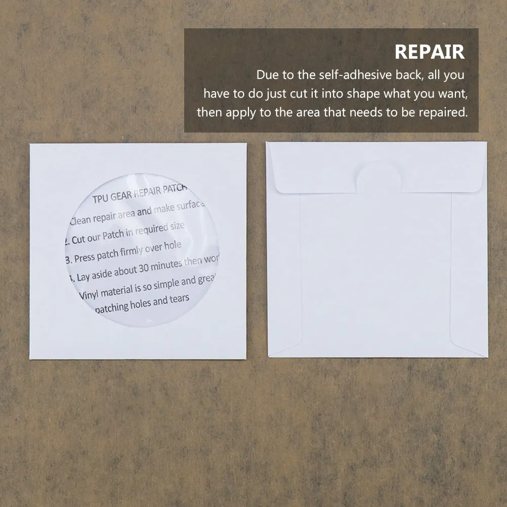 5Pcs Premium Self-Adhesive Transparent Waterproof Repair Patches for Tent Gear Fast -to-Shape Patch for Inflatable
5Pcs Premium Self-Adhesive Transparent Waterproof Repair Patches for Tent Gear Fast -to-Shape Patch for Inflatable