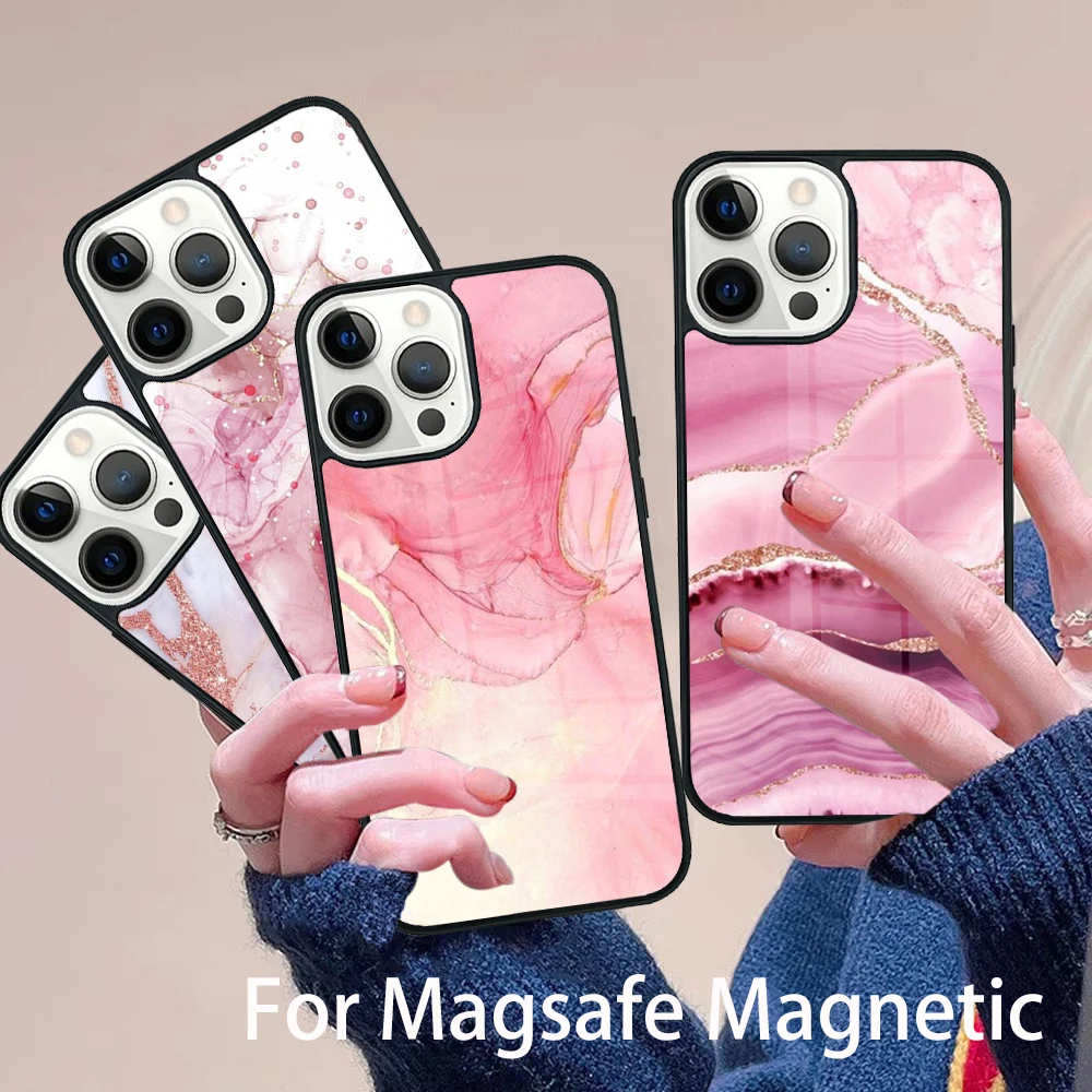 Pink Gold Marble Art Phone Case Magesafe Magnetic Wireless Charge Cover For IPhone 16 11 12 13 14 15 Pro Max Plus Mini
Pink Gold Marble Art Phone Case Magesafe Magnetic Wireless Charge Cover For IPhone 16 11 12 13 14 15 Pro Max Plus Mini