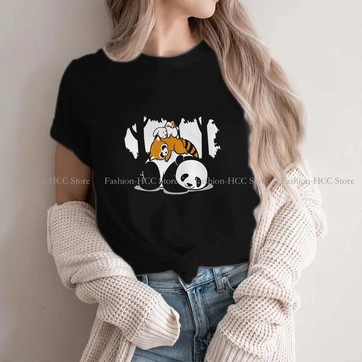 Panda Cartoon Polyester TShirt for Women Comfy Sleeping Humor Casual Tee T Shirt High Quality Trendy
Panda Cartoon Polyester TShirt for Women Comfy Sleeping Humor Casual Tee T Shirt High Quality Trendy