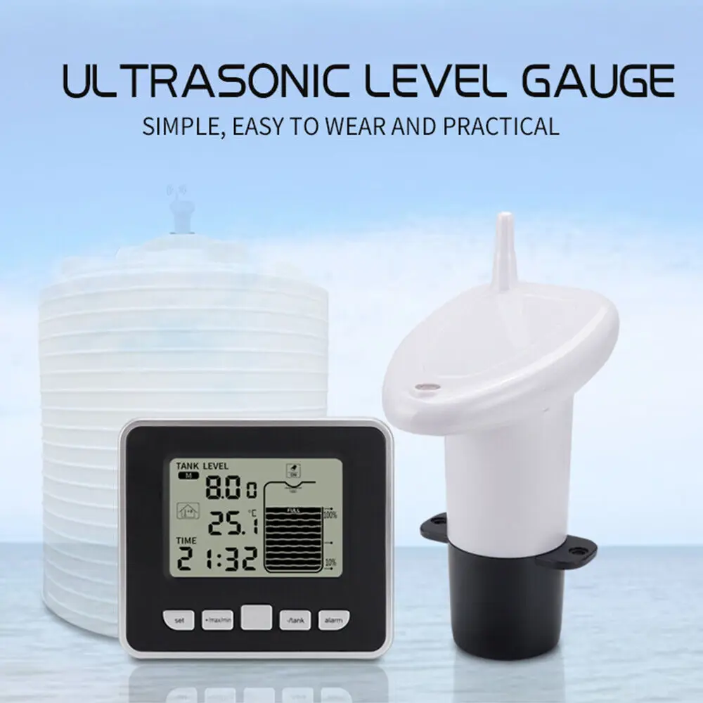 Wireless Ultrasonic Water Tank Liquid Depth Level Meter Flow Sensor Monitor Kit
Wireless Ultrasonic Water Tank Liquid Depth Level Meter Flow Sensor Monitor Kit