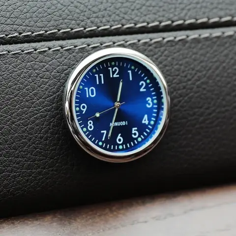 Car Clock Luminous Auto Ornament Mini Automobiles Internal Stick-On Digital Watch Mechanics Quartz Clocks 40mm 43mm