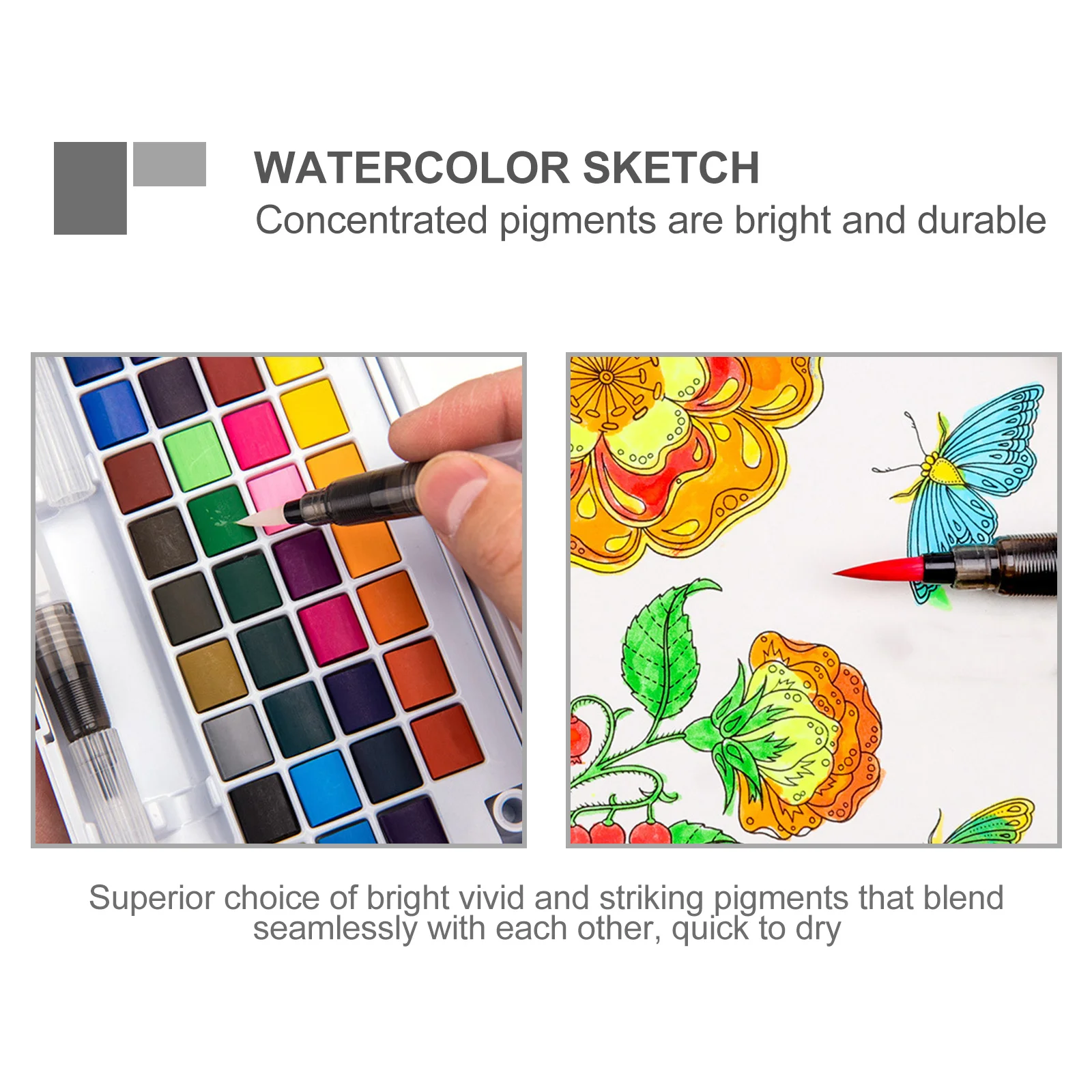 1Set Watercolor Paint Set 12 Colors Solid Pigment Compact Portable Travel Sketch Kit Pen Sponge Box Watercolor Pigment
1Set Watercolor Paint Set 12 Colors Solid Pigment Compact Portable Travel Sketch Kit Pen Sponge Box Watercolor Pigment