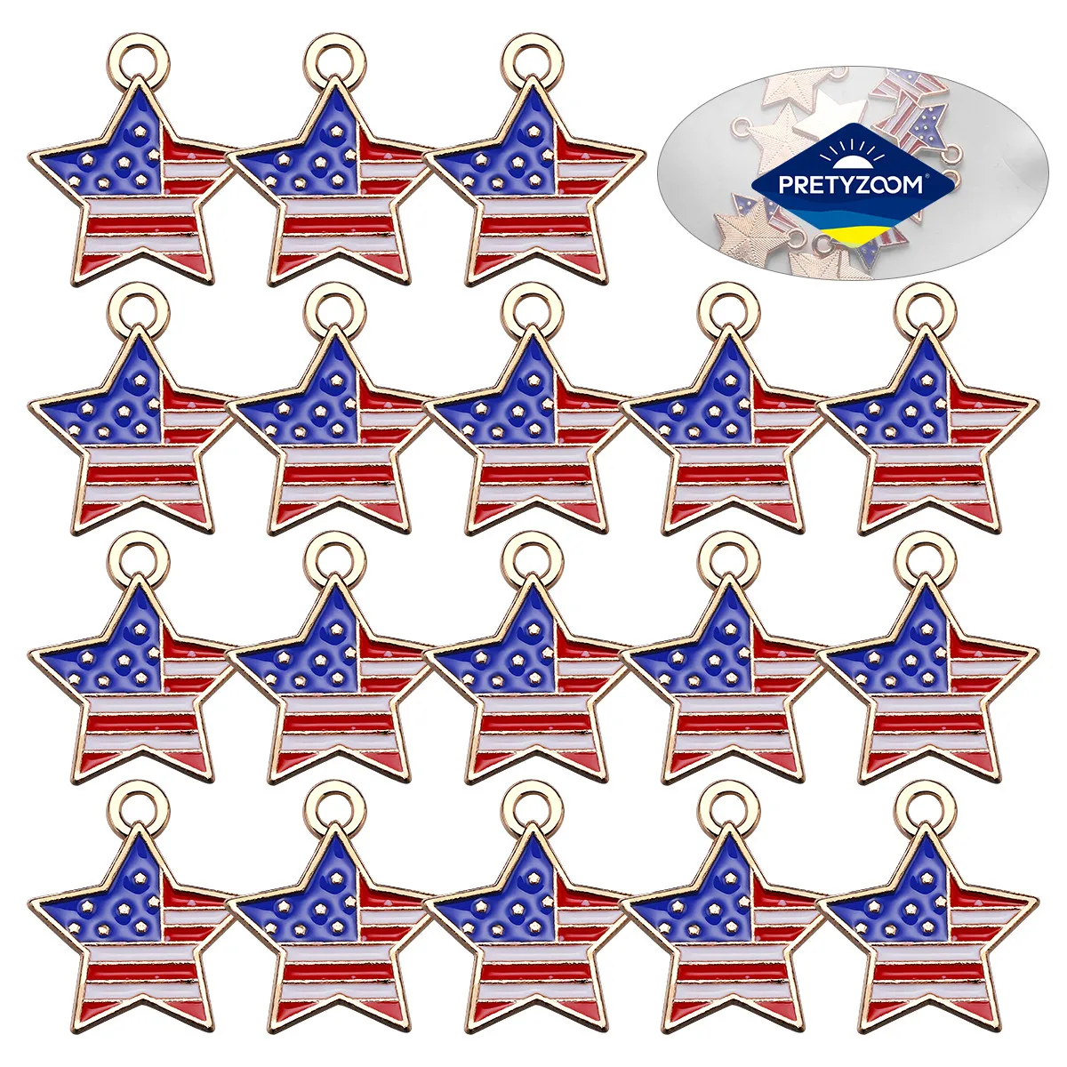 20Pcs American Flag Star Pendant Charms Alloy DIY Jewelry Making Accessories for Necklace Bracelet Earrings Independence Day
20Pcs American Flag Star Pendant Charms Alloy DIY Jewelry Making Accessories for Necklace Bracelet Earrings Independence Day
