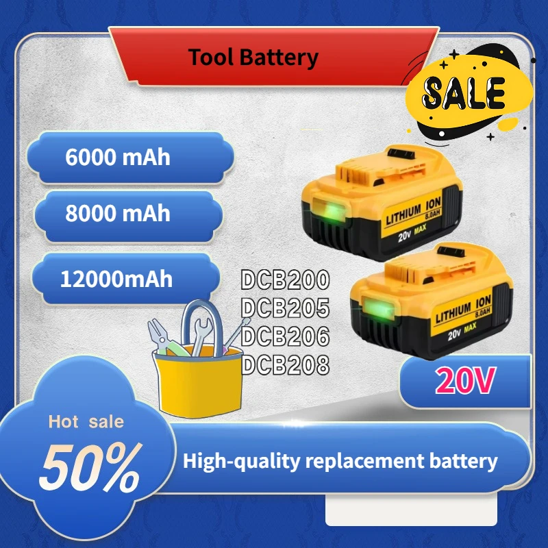 Replacement tool battery lithium-ion 18V 20V D-W MAX DCB200 205 206 battery
Replacement tool battery lithium-ion 18V 20V D-W MAX DCB200 205 206 battery