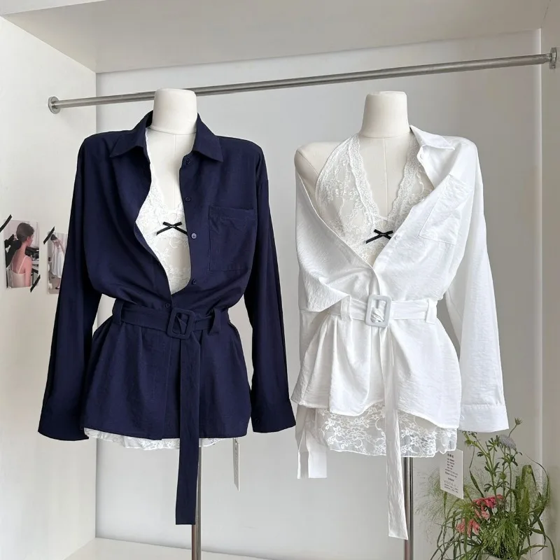 2026 New Lace Skirt Bottom Vest Two-piece Casual Belt Loose Lapel Waist Long Sleeve Shirt Temperament Commuting Women's Clothing
2026 New Lace Skirt Bottom Vest Two-piece Casual Belt Loose Lapel Waist Long Sleeve Shirt Temperament Commuting Women's Clothing