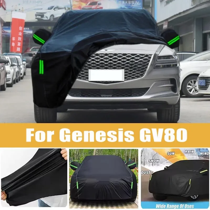For Genesis GV80 Full Car Cover Four Seasons Outdoor Sun Anti UV Rain Snow Dust Protection Oxford Cloth Accessories
For Genesis GV80 Full Car Cover Four Seasons Outdoor Sun Anti UV Rain Snow Dust Protection Oxford Cloth Accessories