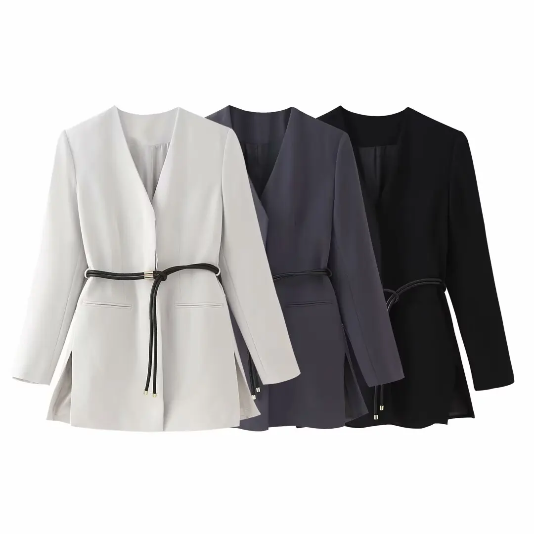 2025 new women's clothing European and American style slim commuter V-neck belt mid-length waist coat
2025 new women's clothing European and American style slim commuter V-neck belt mid-length waist coat