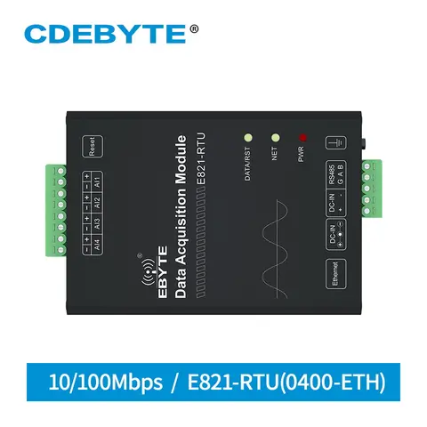 RS485 Ethernet Digital Quantity 4 Channel Analog Input IO Port Modbus TCP RTU Current Acquisition Modem E821-RTU(0400-ETH)