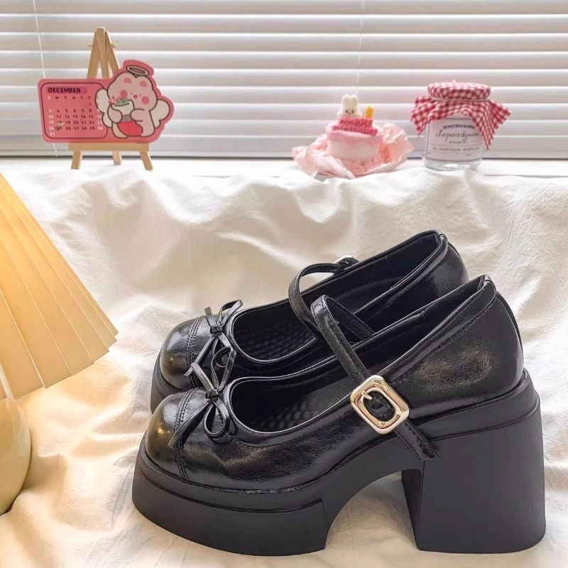 Women's Brown Mary Jane Shoes Chunky High Heels Thick Sole British Style Bowknot Single Shoes Height Increasing Fall 2026
Women's Brown Mary Jane Shoes Chunky High Heels Thick Sole British Style Bowknot Single Shoes Height Increasing Fall 2026