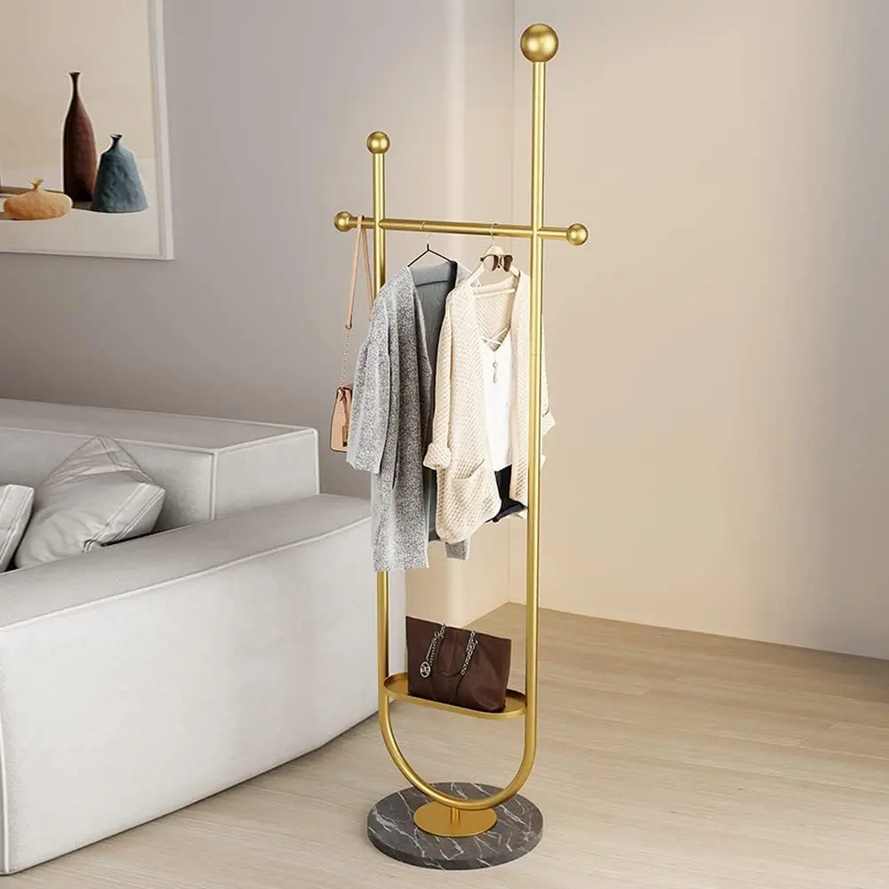 Gold Clothing Rack with Marble Base, Heavy-Duty Coat Stand for Bedroom, Organize Clothes and Bags
Gold Clothing Rack with Marble Base, Heavy-Duty Coat Stand for Bedroom, Organize Clothes and Bags