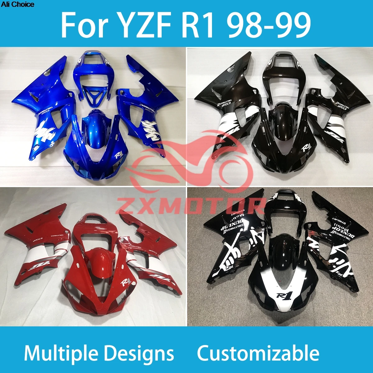 Motorcycle Fairing Kit for Yamaha YZF R1 1998 1999 Rebuild Fairings ZXMT Injection Bodywork Set Full Set Parts R1 98 99
Motorcycle Fairing Kit for Yamaha YZF R1 1998 1999 Rebuild Fairings ZXMT Injection Bodywork Set Full Set Parts R1 98 99