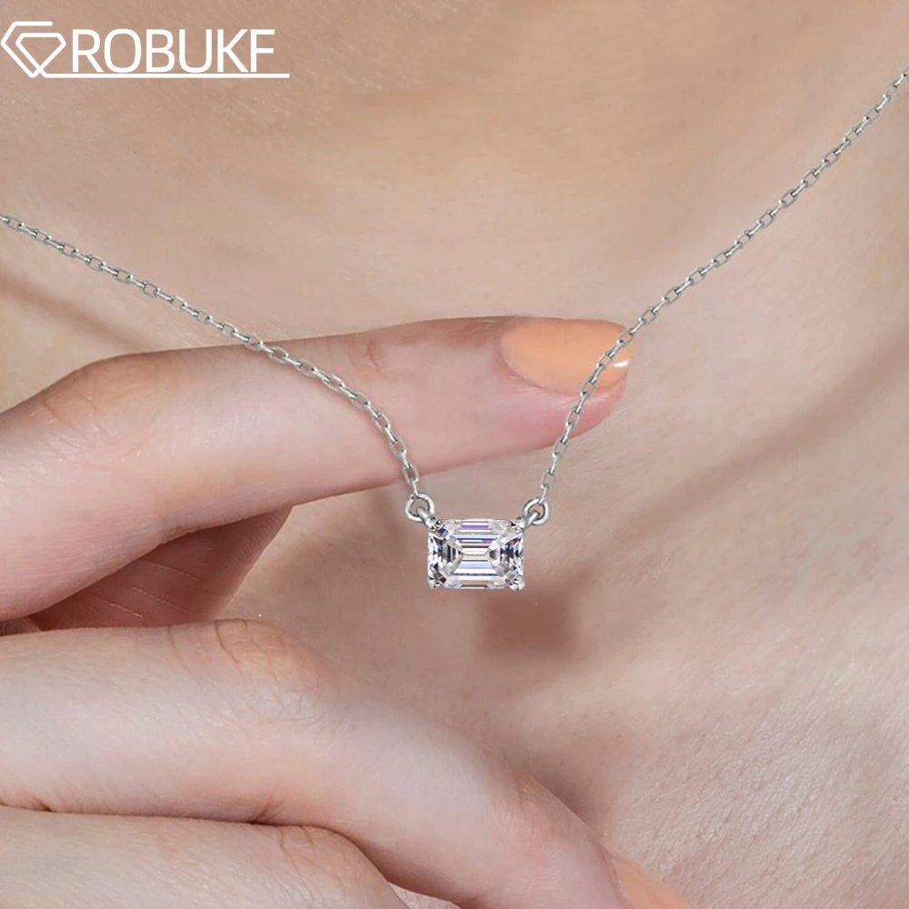 1CT 2CT Emerald/Radiant Cut Moissanite Pendant Necklace for Women East To West Solitaire Diamond 925 Sterling Silver Jewelry GRA
1CT 2CT Emerald/Radiant Cut Moissanite Pendant Necklace for Women East To West Solitaire Diamond 925 Sterling Silver Jewelry GRA