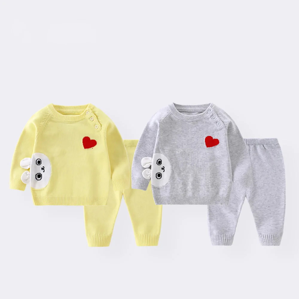 Cute Baby Girls Sweaters Suits Cartoon Rabbit Knit Pullover Cardigans Tops+Pants 2Pcs Spring Autumn 0-2Y Children Clothes Sets
Cute Baby Girls Sweaters Suits Cartoon Rabbit Knit Pullover Cardigans Tops+Pants 2Pcs Spring Autumn 0-2Y Children Clothes Sets