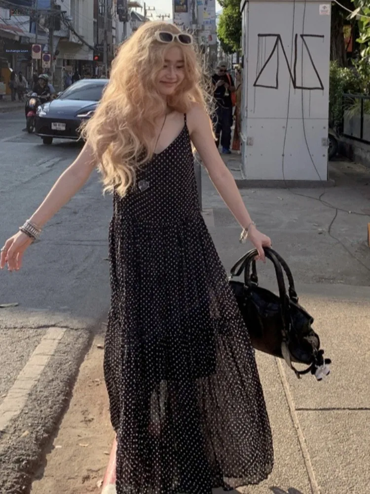 plus Size Women's Vintage Polka Dot V-Ne Strap Dr Summer New Waist-Cinching Long Dr Set Korean Sle Loose Fit
plus Size Women's Vintage Polka Dot V-Ne Strap Dr Summer New Waist-Cinching Long Dr Set Korean Sle Loose Fit