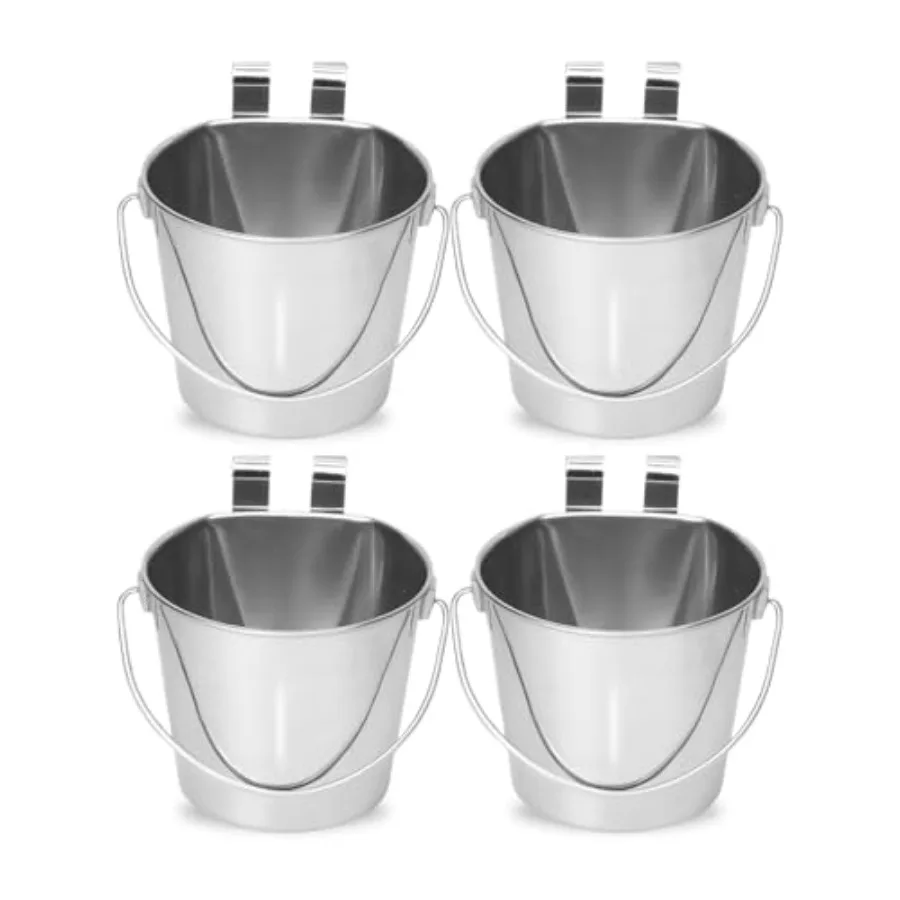 Stainless Steel Flat Sided Bucket with Dual Hooks Pcs Durable Food and Water Bowl for Dog Cats Bird and Small Animals Fits kenn
Stainless Steel Flat Sided Bucket with Dual Hooks Pcs Durable Food and Water Bowl for Dog Cats Bird and Small Animals Fits kenn