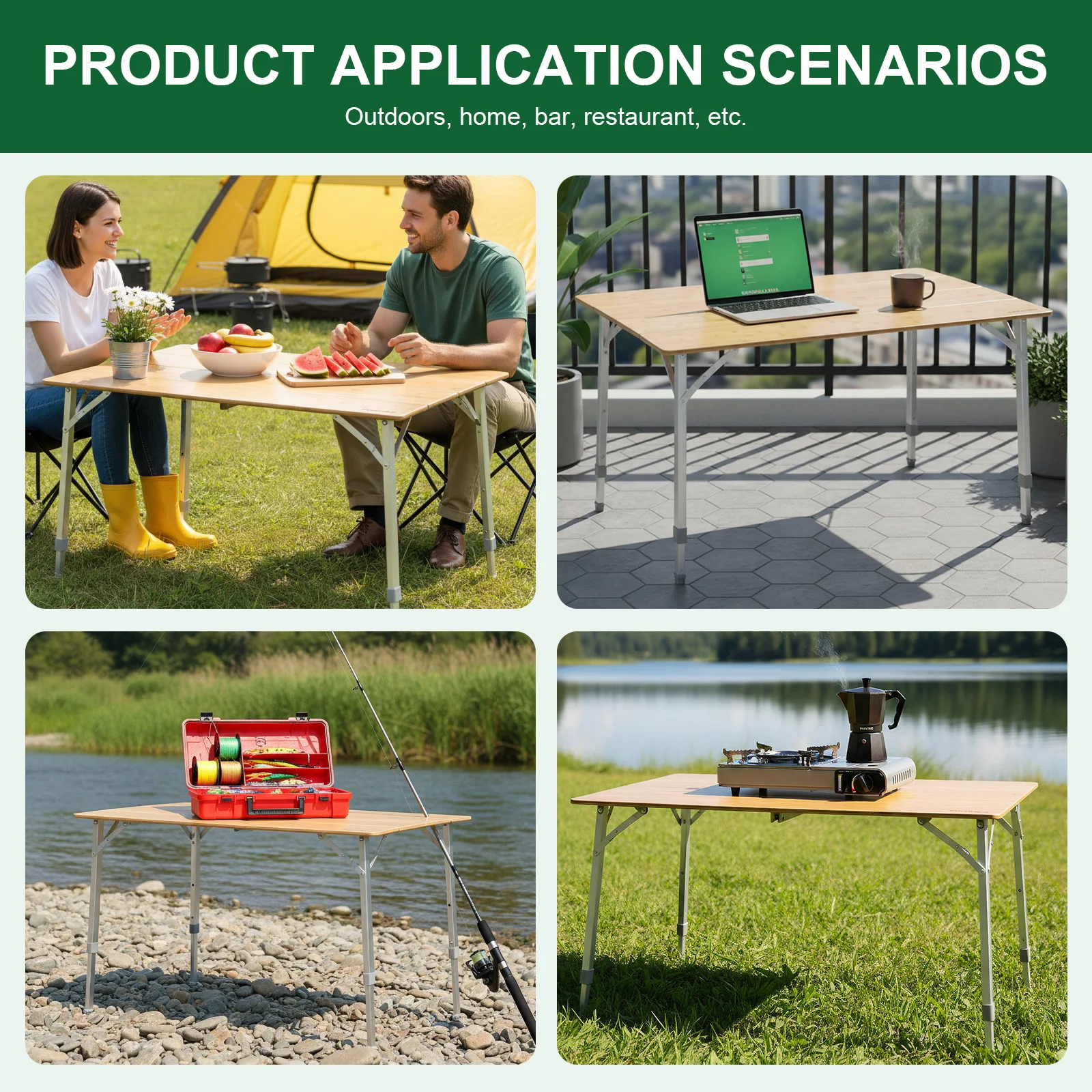 Adjustable Height Outdoor Lightweight & Compact Table with Carry Bag Lightweight Aluminum Roll-up Table for RV Picnic Tailgating
Adjustable Height Outdoor Lightweight & Compact Table with Carry Bag Lightweight Aluminum Roll-up Table for RV Picnic Tailgating