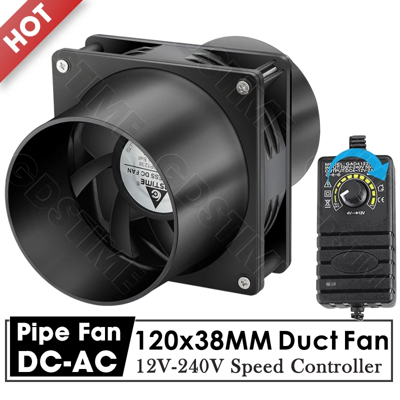Pipe Duct Exhuast Fan 120MM 80MM Smoke Absorber Fume Extractor Fan with Speed Controller for Hydroponic and Electronics Cooling
Pipe Duct Exhuast Fan 120MM 80MM Smoke Absorber Fume Extractor Fan with Speed Controller for Hydroponic and Electronics Cooling