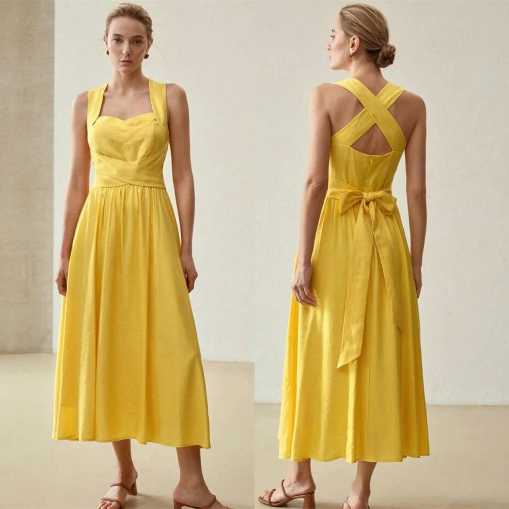 Customized Classic Jersey Evening Dress High Quality Square Collar Prom Dresses Delicate Bow Sleeveless Special Occasion Gowns
Customized Classic Jersey Evening Dress High Quality Square Collar Prom Dresses Delicate Bow Sleeveless Special Occasion Gowns