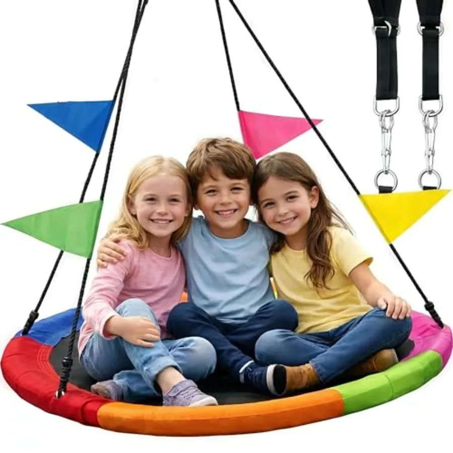 Tree Swing - 40 Inch Saucer Swing for Outdoor with 900Lb Weight Capacity - Waterproof 900D Oxford Fabric Ideal Swings Set Acces
Tree Swing - 40 Inch Saucer Swing for Outdoor with 900Lb Weight Capacity - Waterproof 900D Oxford Fabric Ideal Swings Set Acces
