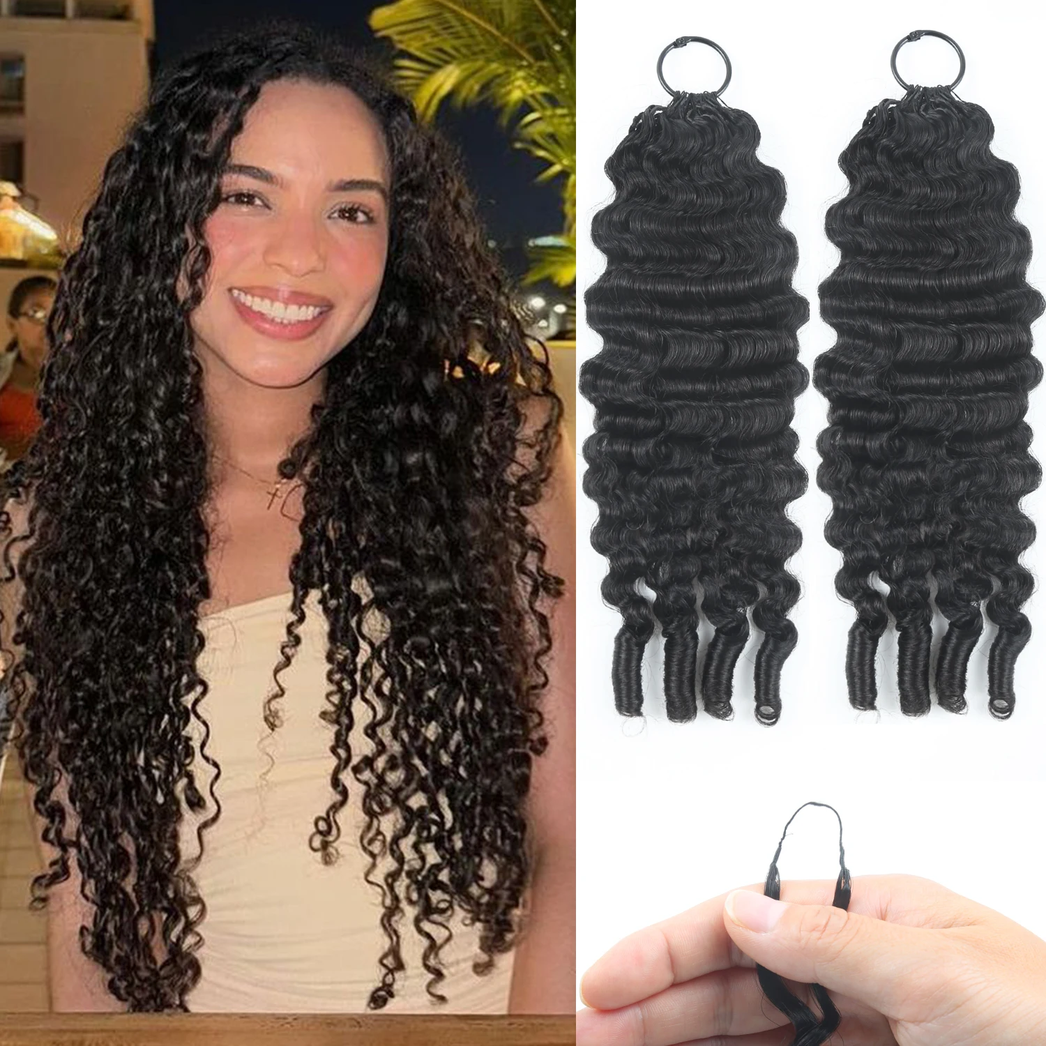 Feather Crochet Human Hair Curly Wavy Invisible Crochet Hair Extensions 120g/Pack Pre-Separated Feather Crochet Human Hair
Feather Crochet Human Hair Curly Wavy Invisible Crochet Hair Extensions 120g/Pack Pre-Separated Feather Crochet Human Hair