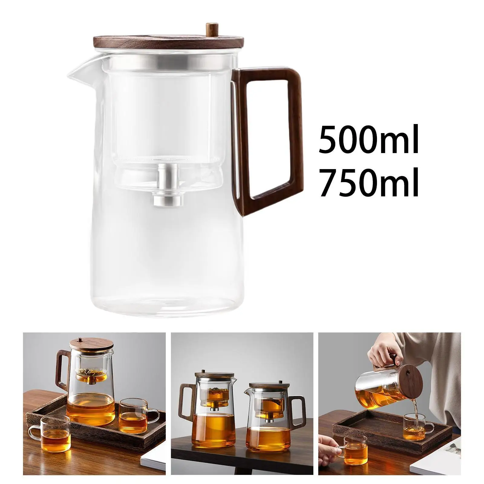 High Borosilicate Glass Teapot Kettle, Removable Loose Tea Infuser, Father's Day Gift Walnut Handle Elegant Glass Tea Infuser
High Borosilicate Glass Teapot Kettle, Removable Loose Tea Infuser, Father's Day Gift Walnut Handle Elegant Glass Tea Infuser