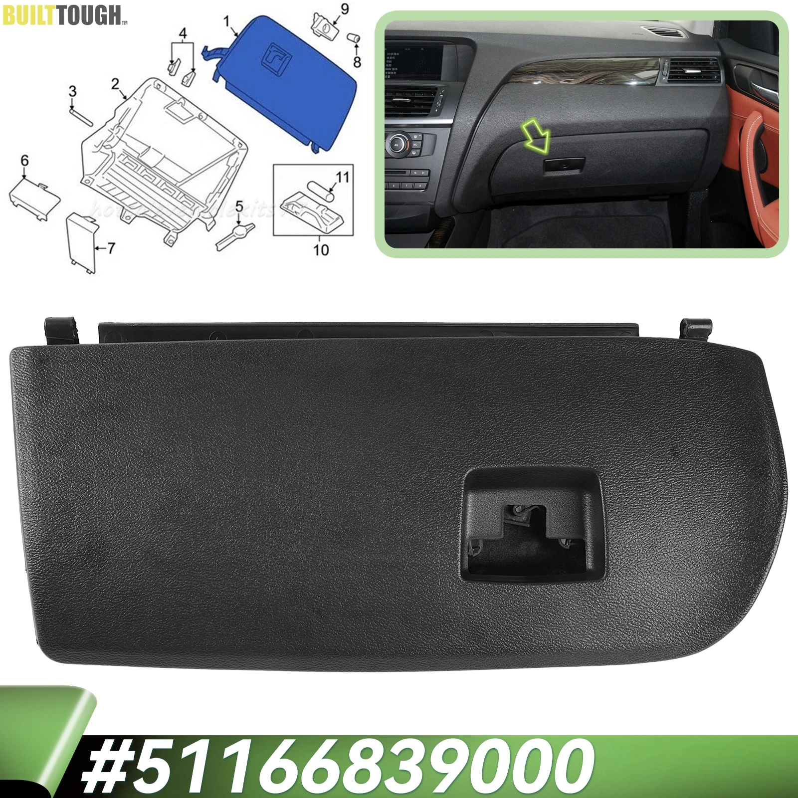 Front Storage Interior Dash Glove Box Door Lid Cover Black For BMW X3 X4 F25 F26 2011-18 51166839000 Left Hand Drive Accessories
Front Storage Interior Dash Glove Box Door Lid Cover Black For BMW X3 X4 F25 F26 2011-18 51166839000 Left Hand Drive Accessories