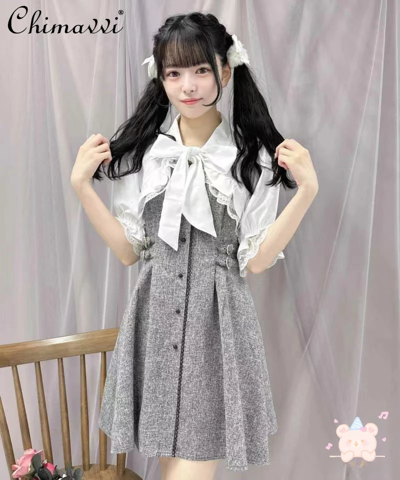 Rojita Japanese Style Lace Coat Sweet Cute Girl Strap Dress Mine Mass-Produced Single-Breasted Waist Kawaii Suspender Dress
Rojita Japanese Style Lace Coat Sweet Cute Girl Strap Dress Mine Mass-Produced Single-Breasted Waist Kawaii Suspender Dress