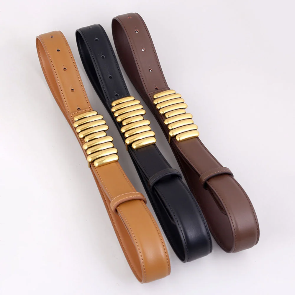 2025 Luxury Genuine Leather Belt for Women Pure Color Slim Belts with Trendy Alloy Metal Buckle for Ladies Dresses and Jeans
2025 Luxury Genuine Leather Belt for Women Pure Color Slim Belts with Trendy Alloy Metal Buckle for Ladies Dresses and Jeans 
