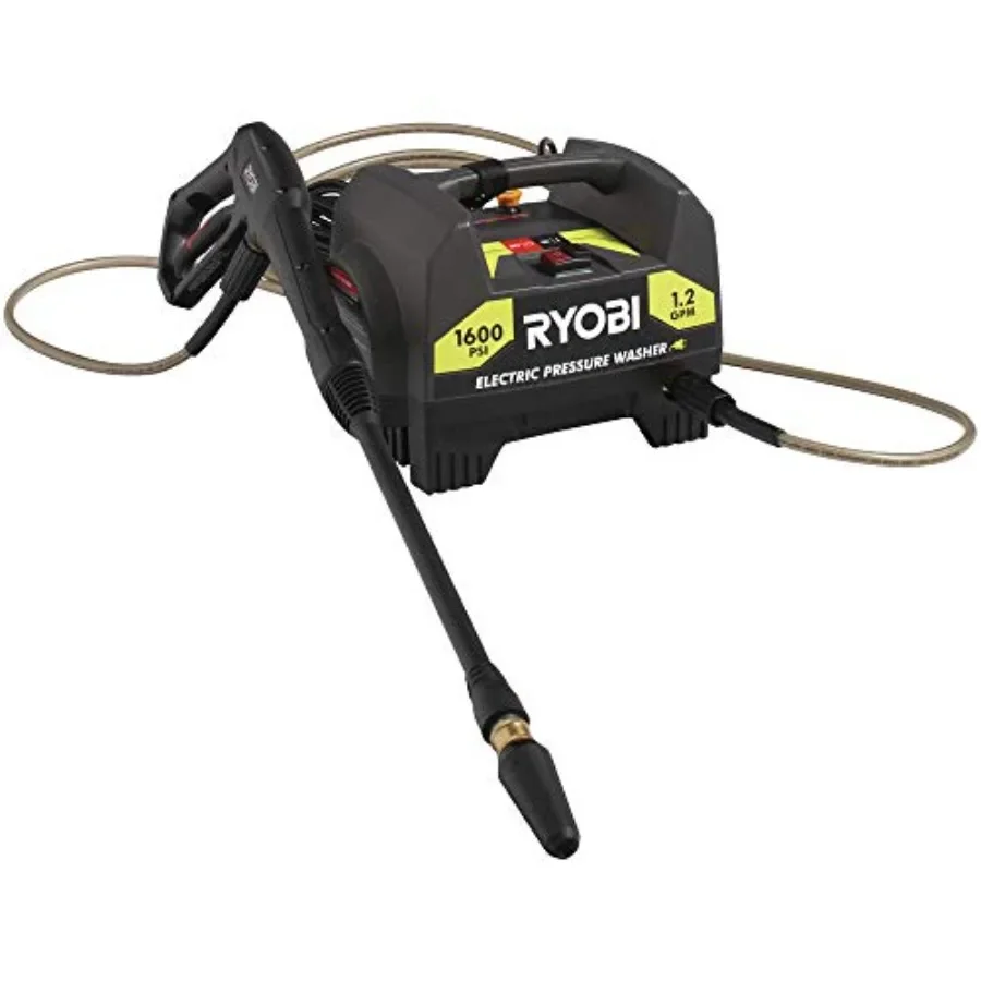 Electric pressure washer for home use, ABS plastic body, black and gray color, lightweight and compact design with 1600-PSI 1.2
Electric pressure washer for home use, ABS plastic body, black and gray color, lightweight and compact design with 1600-PSI 1.2