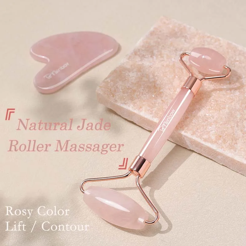 Brainbow Natural Jade Stone GuaSha Roller Stick Massage Tools Pink Rose Facial Massager Scrapers Acupoint Eye Care SPA Body
Brainbow Natural Jade Stone GuaSha Roller Stick Massage Tools Pink Rose Facial Massager Scrapers Acupoint Eye Care SPA Body