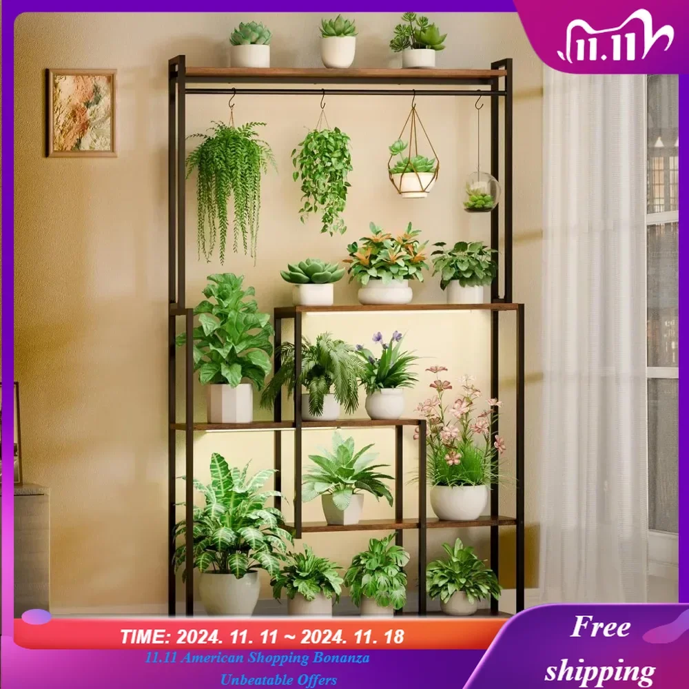 Tall Plant Stand Indoor with Grow Light ,72"Tiered Metal Shelf for Plants Multiple,5 Tier Multi Holder,Large Square Corner,Patio
Tall Plant Stand Indoor with Grow Light ,72"Tiered Metal Shelf for Plants Multiple,5 Tier Multi Holder,Large Square Corner,Patio