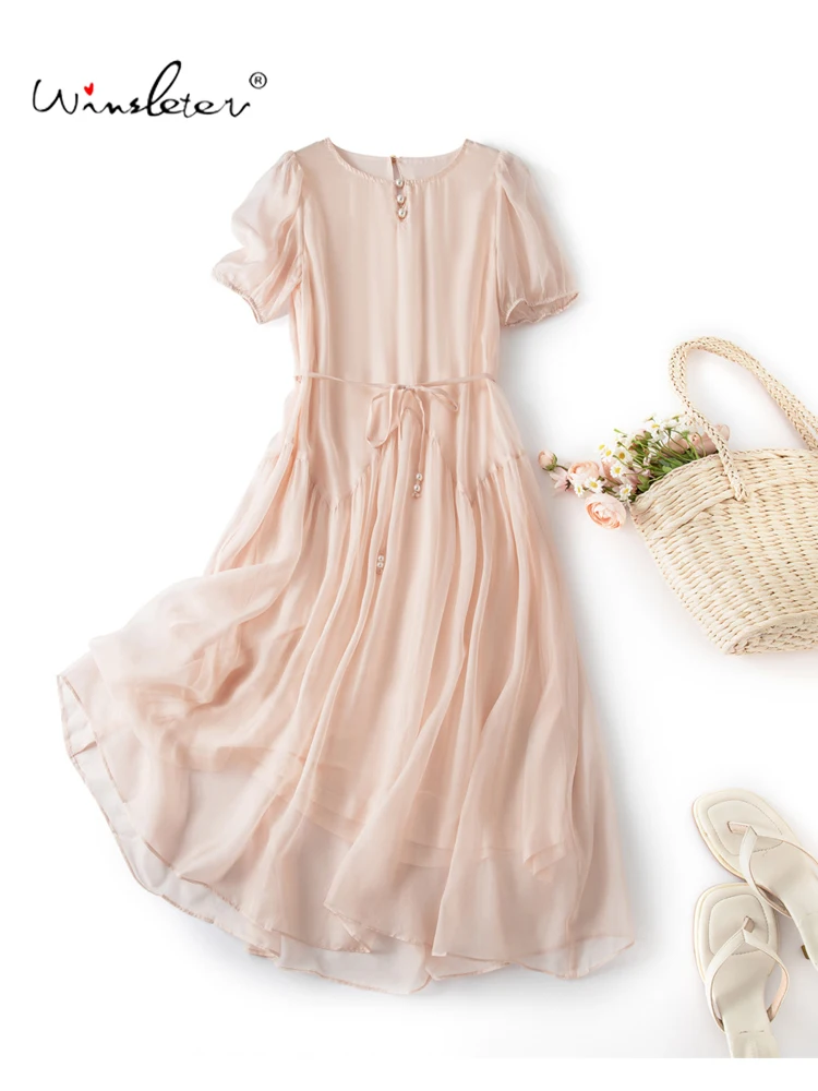 Winsleter-100% Silk Elegant Dress, Flare Sleeve O Neck Lace-up, Women French Beach Vacation Fairy Dresses, 2026 Summer D64412CC
Winsleter-100% Silk Elegant Dress, Flare Sleeve O Neck Lace-up, Women French Beach Vacation Fairy Dresses, 2026 Summer D64412CC